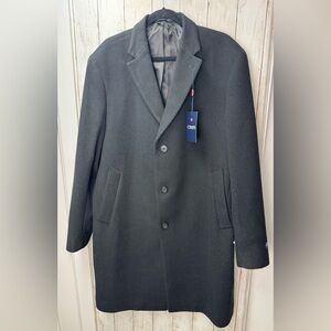 Chaps Black Charcoal Button-Up Coat size 44Reg